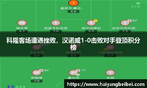 科隆客场遭遇挫败，汉诺威1-0击败对手登顶积分榜